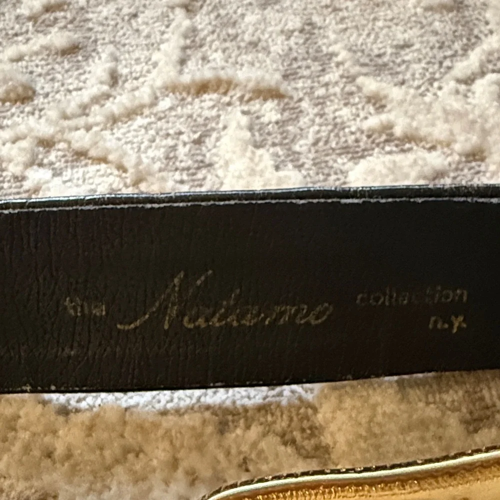 Vintage Stylish Black Belt with Gold Buckle